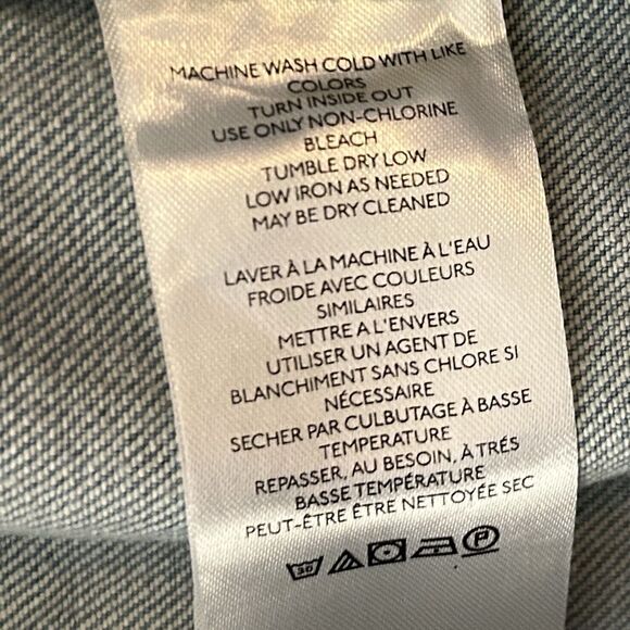 Anthropologie Pilcro Pleated Front Denim Jacket  Sz. XS Light Wash Back Buckle - Picture 9 of 16